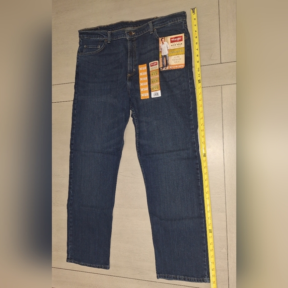 New Wrangler Relaxed Fit Jeans Five Star Premium Dark Blue Cotton Denim 40x32 - Picture 11 of 13